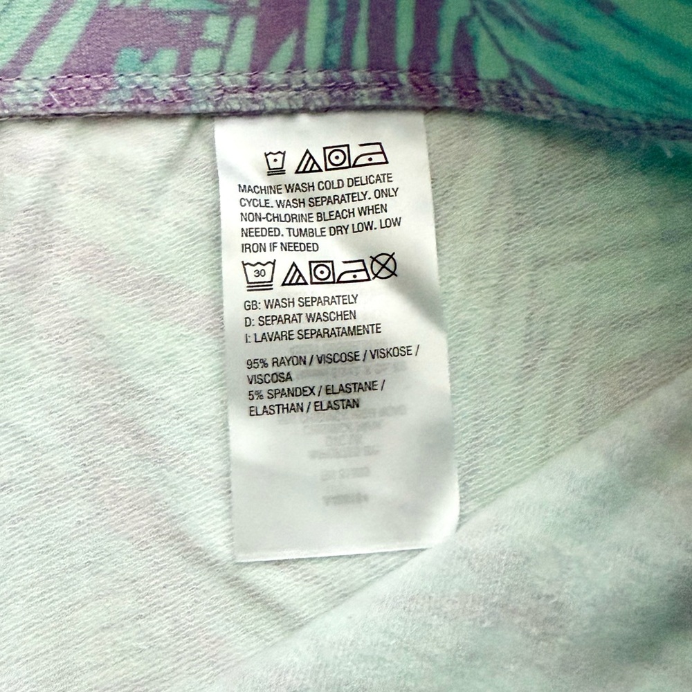 Lightweight Tropical Leaf Lounge Joggers with Pockets Size M - Picture 7 of 7